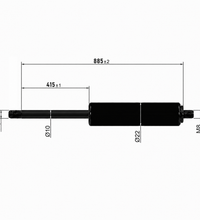Dynamic Gas Springs for Horizontal Mounting – M6 | M8