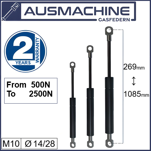 From 330mm ∼ Up to 1185mm length Gas spring Gas Strut M10
