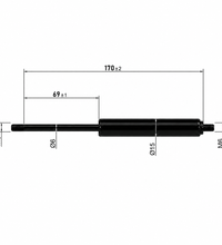 From 90mm ∼ Up to 375mm Length Gas Spring M6 Gas Strut Gas Pressure Damper