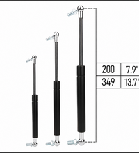 From 200mm ∼ Up to 349mm Length Gas Spring M8 Gas Strut Gas Pressure Damper with Ball Joint