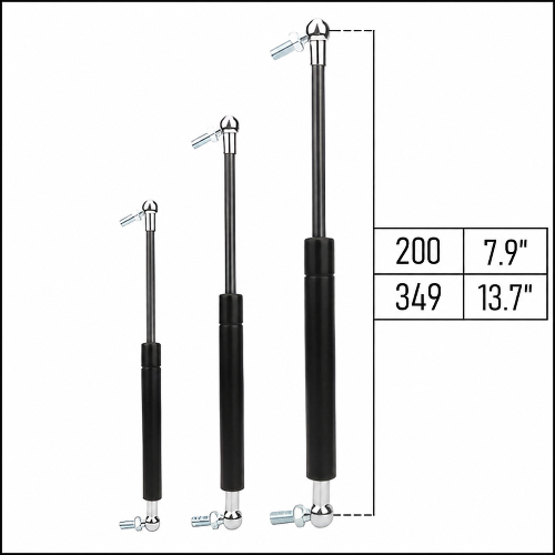 From 200mm ∼ Up to 349mm Length Gas Spring M8 Gas Strut Gas Pressure Damper with Ball Joint