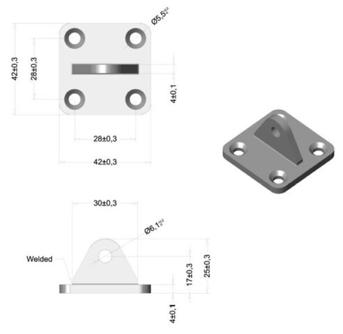 Fastening Plate for Clevis Wall/Floor Connection Welded Fitting