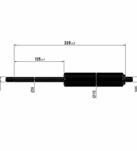 From 300mm ∼ Up to 450mm Length Gas Spring M6 Gas Strut Gas Pressure Damper