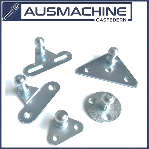 Side holder for gas spring fittings with ball head mounting plate