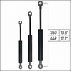 From 350mm ∼ Up to 425mm Length Gas Spring M8 Gas Strut Gas Pressure Damper with Eyelets