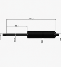 From 300mm ∼ Up to 399mm Length Gas Spring M8 Gas Strut Gas Pressure Damper