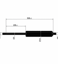 From 451mm ∼ Up to 599mm Length Gas Spring M6 Gas Strut Gas Pressure Damper