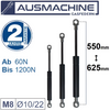 From 550mm ∼ Up to 625mm Length Gas Spring M8 Gas Strut Gas Pressure Damper with Eyelets