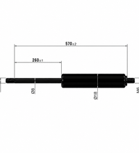 From 451mm ∼ Up to 599mm Length Gas Spring M6 Gas Strut Gas Pressure Damper