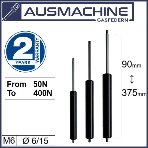 From 90mm ∼ Up to 375mm Length Gasspring Gas Strut M6