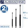 From 601mm ∼ Up to 735mm Length Gas Spring M6 Gas Strut Gas Pressure Damper with Ball Socket