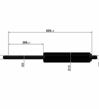 From 600mm ∼ Up to 700mm Length Gas Spring M6 Gas Strut Gas Pressure Damper