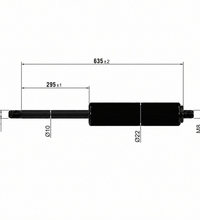 From 600mm ∼ Up to 699mm Length Gas Spring M8 Gas Strut  Gas Pressure Damper