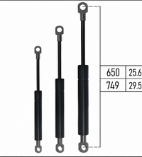 From 650mm ∼ Up to 725mm Length Gas Spring M8 Gas Strut Gas Pressure Damper with Eyelets