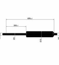 From 600mm ∼ Up to 700mm Length Gas Spring M6 Gas Strut Gas Pressure Damper