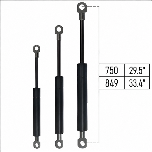 From 750mm ∼ Up to 825mm Length Gas Spring M8 Gas Strut Gas Pressure Damper with Eyelets