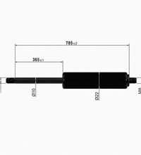 From 700mm ∼ Up to 799mm Length Gas Spring M8 Gas Strut Gas Pressure Damper