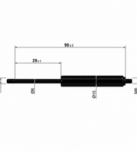 From 90mm ∼ Up to 375mm Length Gas Spring M6 Gas Strut Gas Pressure Damper