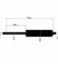 From 800mm ∼ Up to 910mm Length Gas Spring M8 Gas Strut Gas Pressure Damper