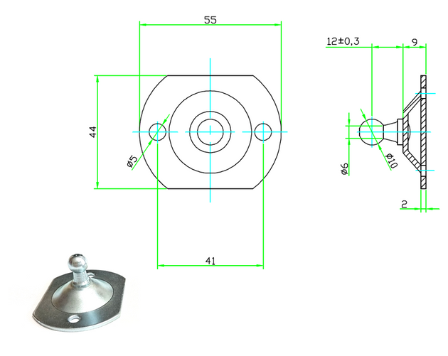 10mm Ball Stud Bracket