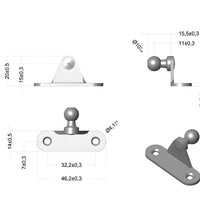 Mounting Bracket Plate with 10mm Ball Stud for Gas Spring