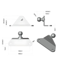 Fitting with Ball Mounting Plate Holder 8/10mm Ball Pin for Gas Spring