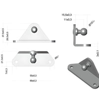 Fitting with Ball Mounting Plate Holder 8/10mm Ball Pin for Gas Spring