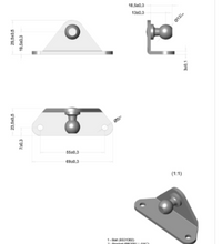 Fitting with Ball Mounting Plate Holder 8/10mm Ball Pin for Gas Spring