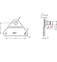 Fittings with Mandrel - Gas Spring Lift Support Mounting Side Bracket 6/8/10mm Ball Stud