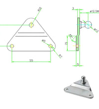 Mounting Plate 10mm Ball Head Holder for Gas Spring Gas Strut Gas Pressure Damper