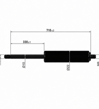Dynamic Gas Springs for Horizontal Mounting – M6 | M8