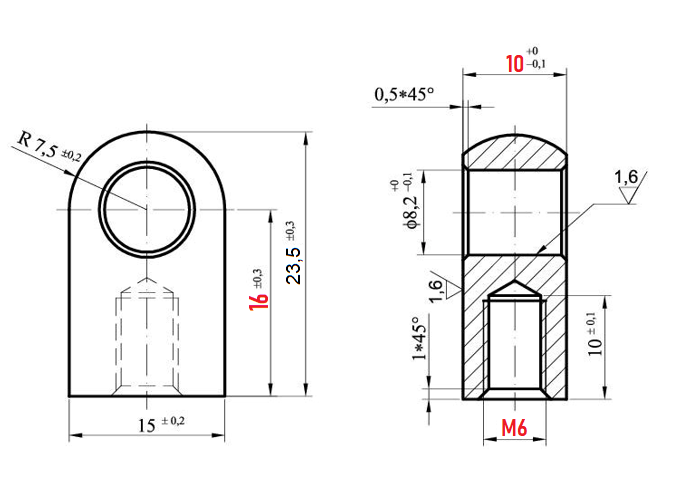 Eyelets Eye Socket 8-10mm Ring Width for Gas Spring Gas Strut Gas Pressure Dampers