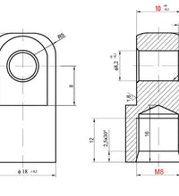 Eyelets Eye Socket 8-10mm Ring Width for Gas Spring Gas Strut Gas Pressure Dampers