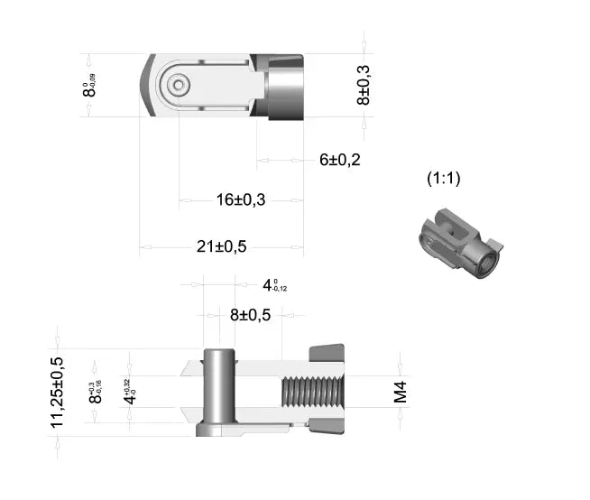 Clevis Fork-Head for Gas Spring Gas Strut Gas Pressure Dampers
