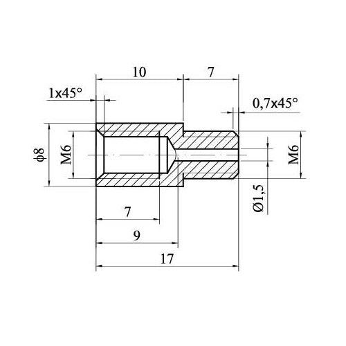 Extension Part Spacer Pipe Connector for Gas Spring Gas Strut Gas Pressure Dampers