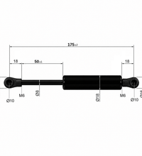 From 175mm ∼ Up to 299mm Length Gas Spring M6 Gas Strut Gas Pressure Damper with Ball Socket