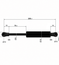 From 175mm ∼ Up to 299mm Length Gas Spring M6 Gas Strut Gas Pressure Damper with Ball Socket