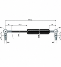 From 190mm ∼ Up to 300mm Length Gas Spring M6 Gas Strut Gas Pressure Damper with Ball Joint