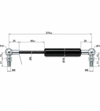 From 190mm ∼ Up to 300mm Length Gas Spring M6 Gas Strut Gas Pressure Damper with Ball Joint