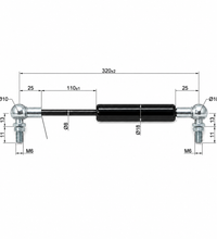 From 301mm ∼ Up to 500mm Length Gas Spring M6 Gas Strut Gas Pressure Damper with Ball Joint