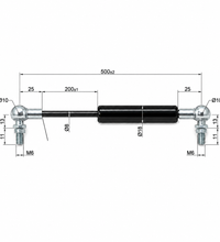 From 301mm ∼ Up to 500mm Length Gas Spring M6 Gas Strut Gas Pressure Damper with Ball Joint