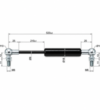 From 501mm ∼ Up to 601mm Length Gas Spring M6 Gas Strut Gas Pressure Damper with Ball Joint