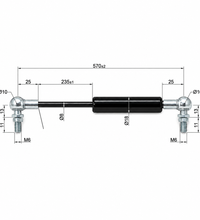 From 501mm ∼ Up to 601mm Length Gas Spring M6 Gas Strut Gas Pressure Damper with Ball Joint