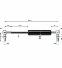 From 501mm ∼ Up to 601mm Length Gas Spring M6 Gas Strut Gas Pressure Damper with Ball Joint