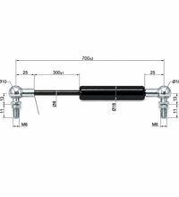 From 601mm ∼ Up to 750mm Length Gas Spring M6 Gas Strut Gas Pressure Damper with Ball Joint