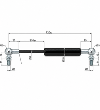 From 601mm ∼ Up to 750mm Length Gas Spring M6 Gas Strut Gas Pressure Damper with Ball Joint