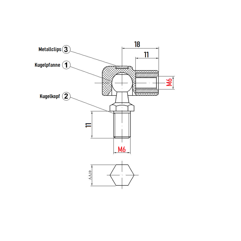 Plastic Ball Joint for Gas Spring Gas Strut Gas Pressure Dampers
