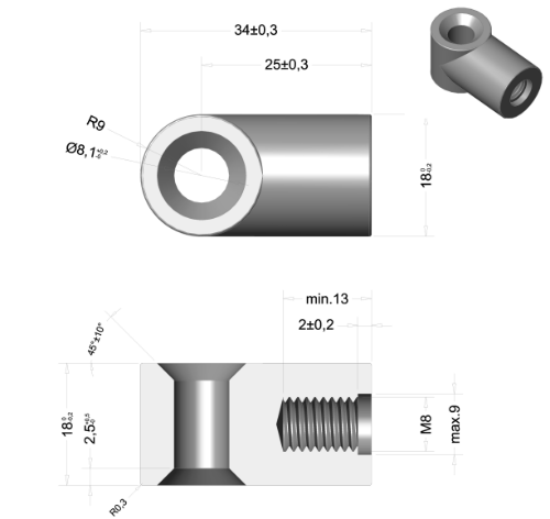 Zamak Joint Eye for Gas Gpring Gas Strut Gas Pressure Damper