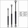 From 601mm ∼ Up to 750mm Length Gas Spring M6 Gas Strut Gas Pressure Damper with Eyelets
