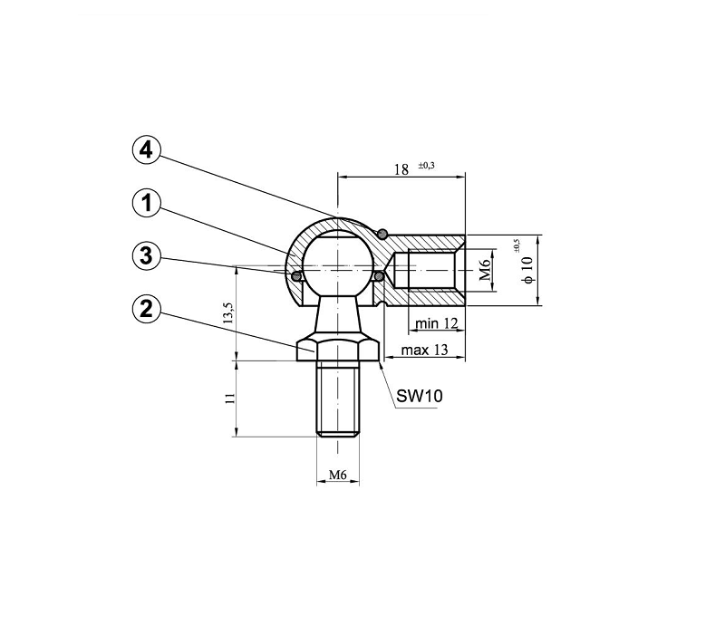 Ball Joint for Gas Spring Gas Strut Gas Pressure Dampers